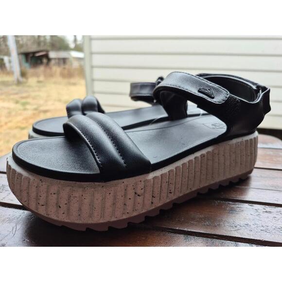 Reef Women's Vista Higher Raya Sandals Sz 8 New Black Chunky Platform $84 Y2K 90 - Picture 5 of 9